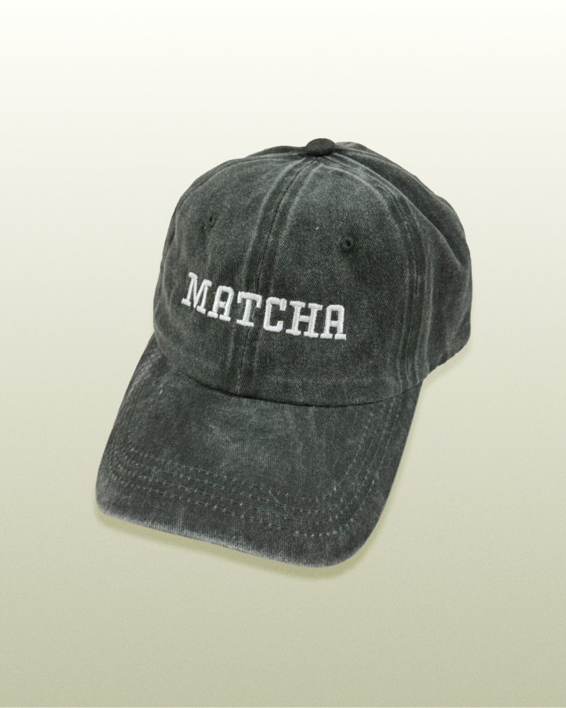 machaページ Matcha Baseball Hat | Classic Matcha Embroidered Cap