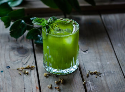 Recipe: Invigorating Green Tea Shot With Matcha, Yuzu, Honey, Lemon, & Vodka