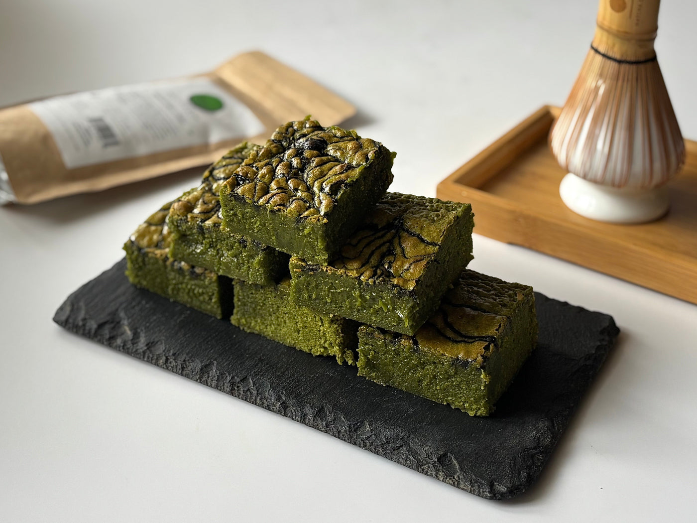 Black Sesame Matcha Brownies