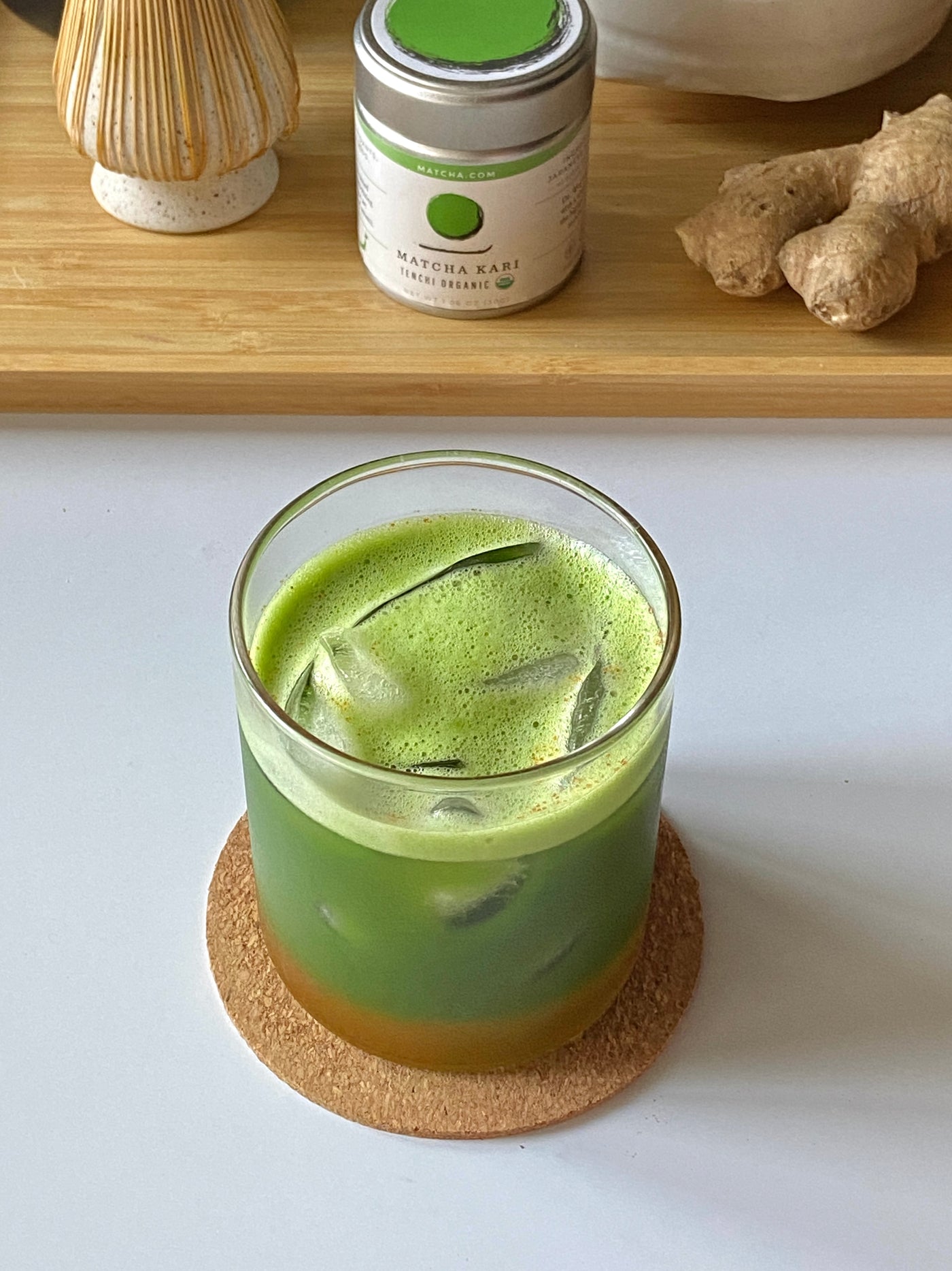ginger cayenne matcha man latte | Matcha Man Latte to Boost Men's Health | the perfect healthy way to celebrate fathers day