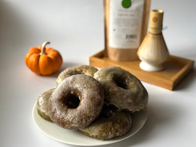 Pumpkin Spice Matcha Glazed Donuts
