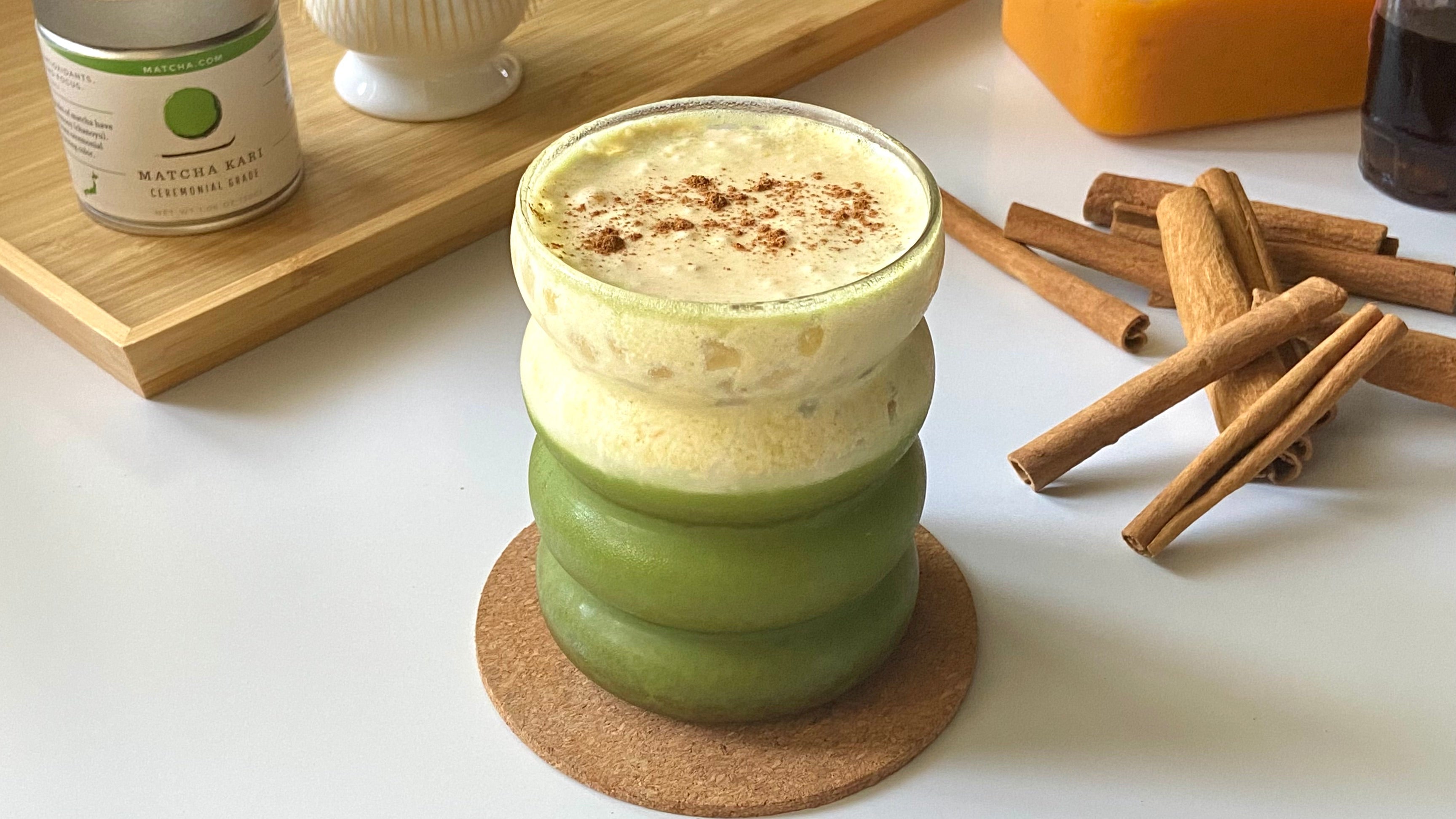Pumpkin Spice Matcha Maple Latte