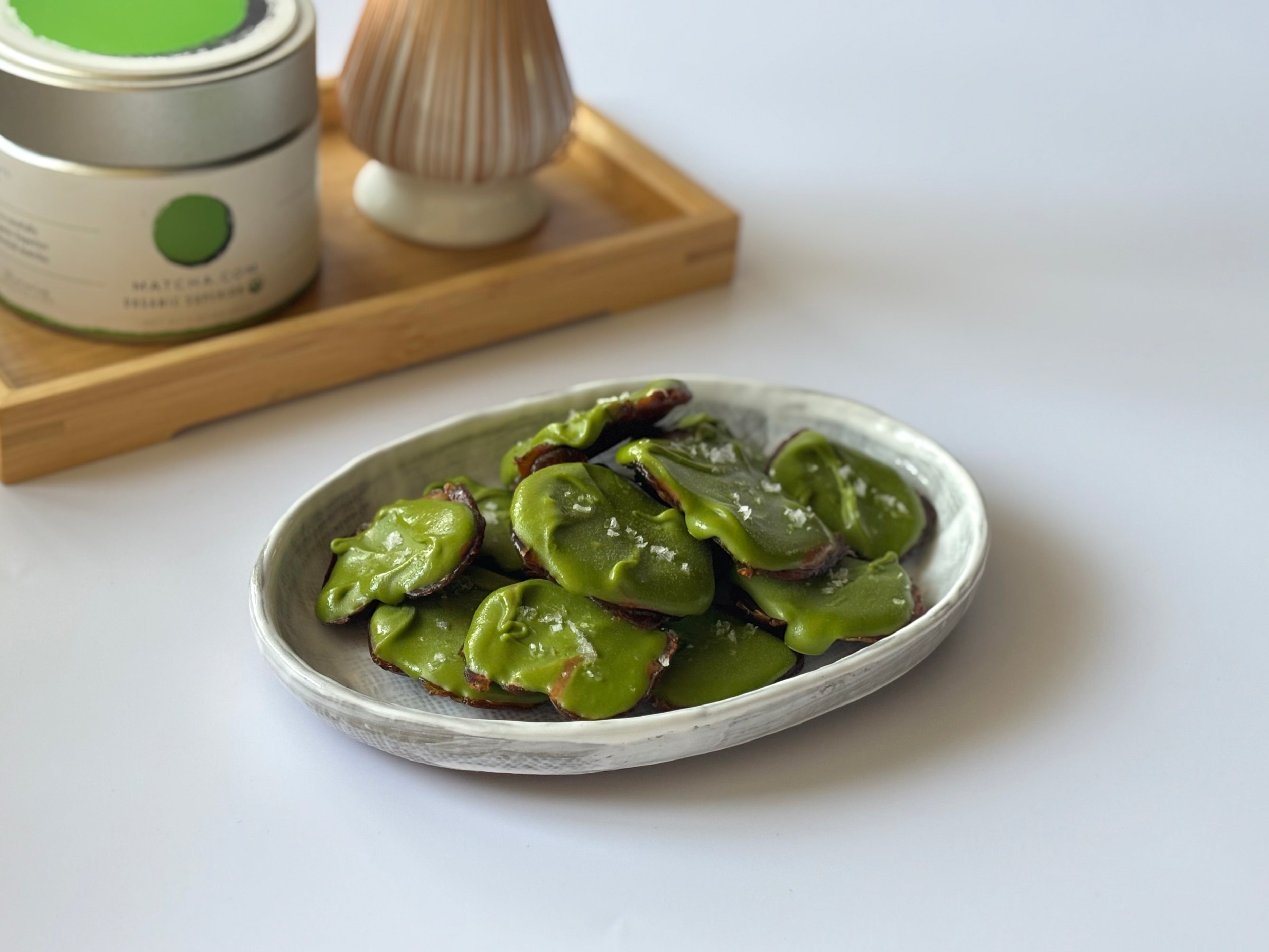 Smashed Matcha Chocolate Dates
