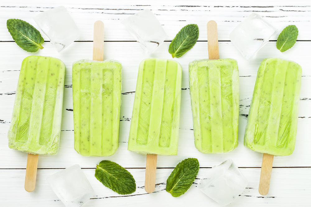 Healthy Matcha Green Tea Popsicles With Coconut and Yuzu (Vegan)