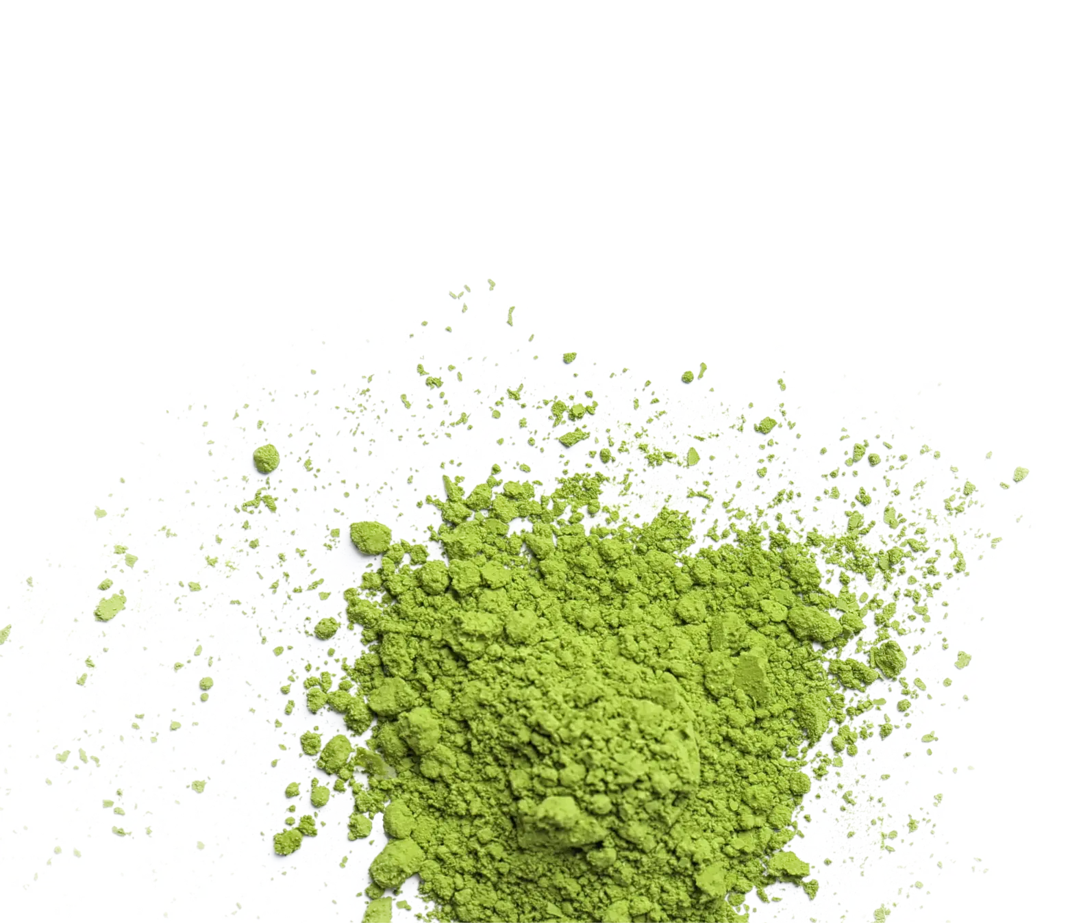 matcha powder on a white background